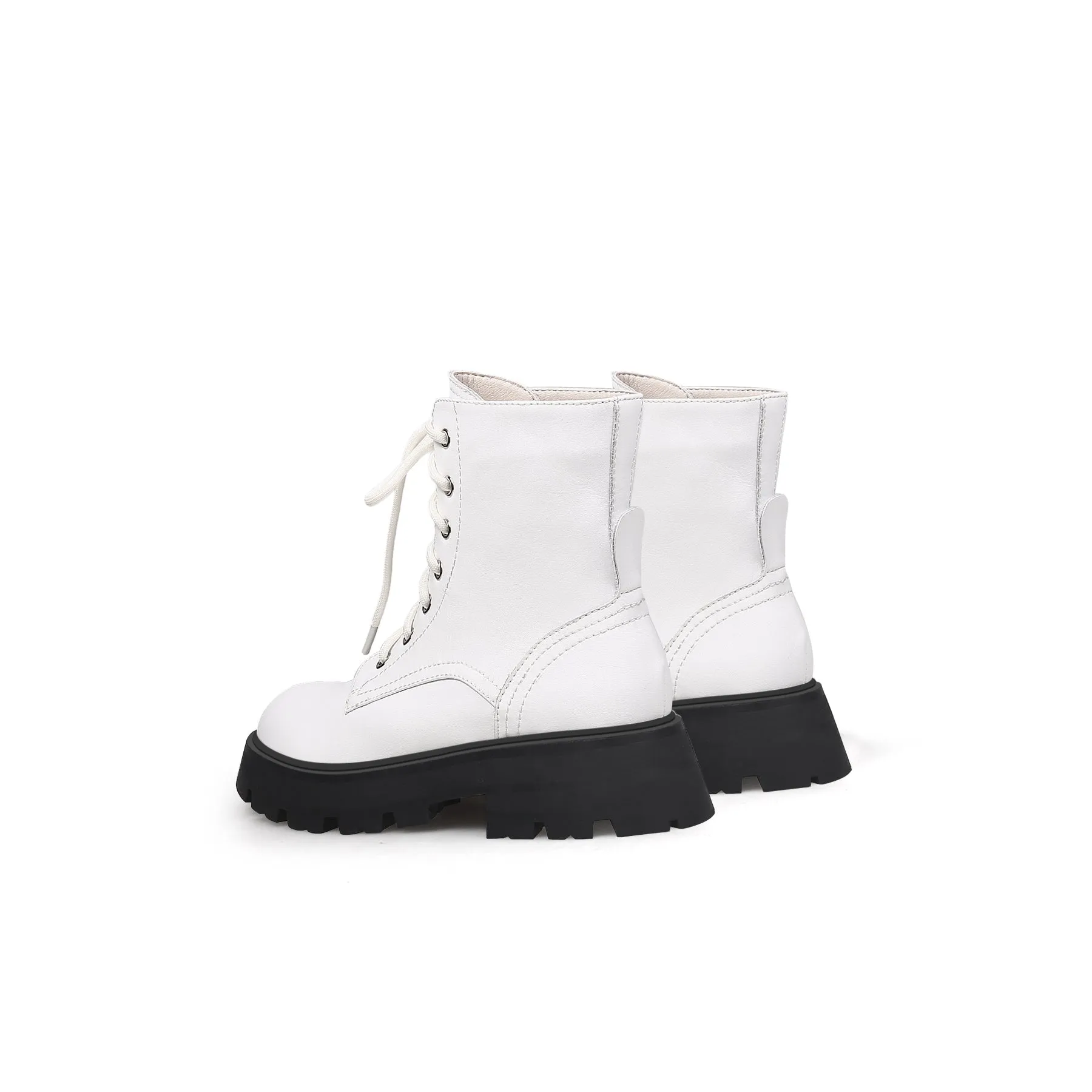 Off-White Matt Leather Martin Combat Boot