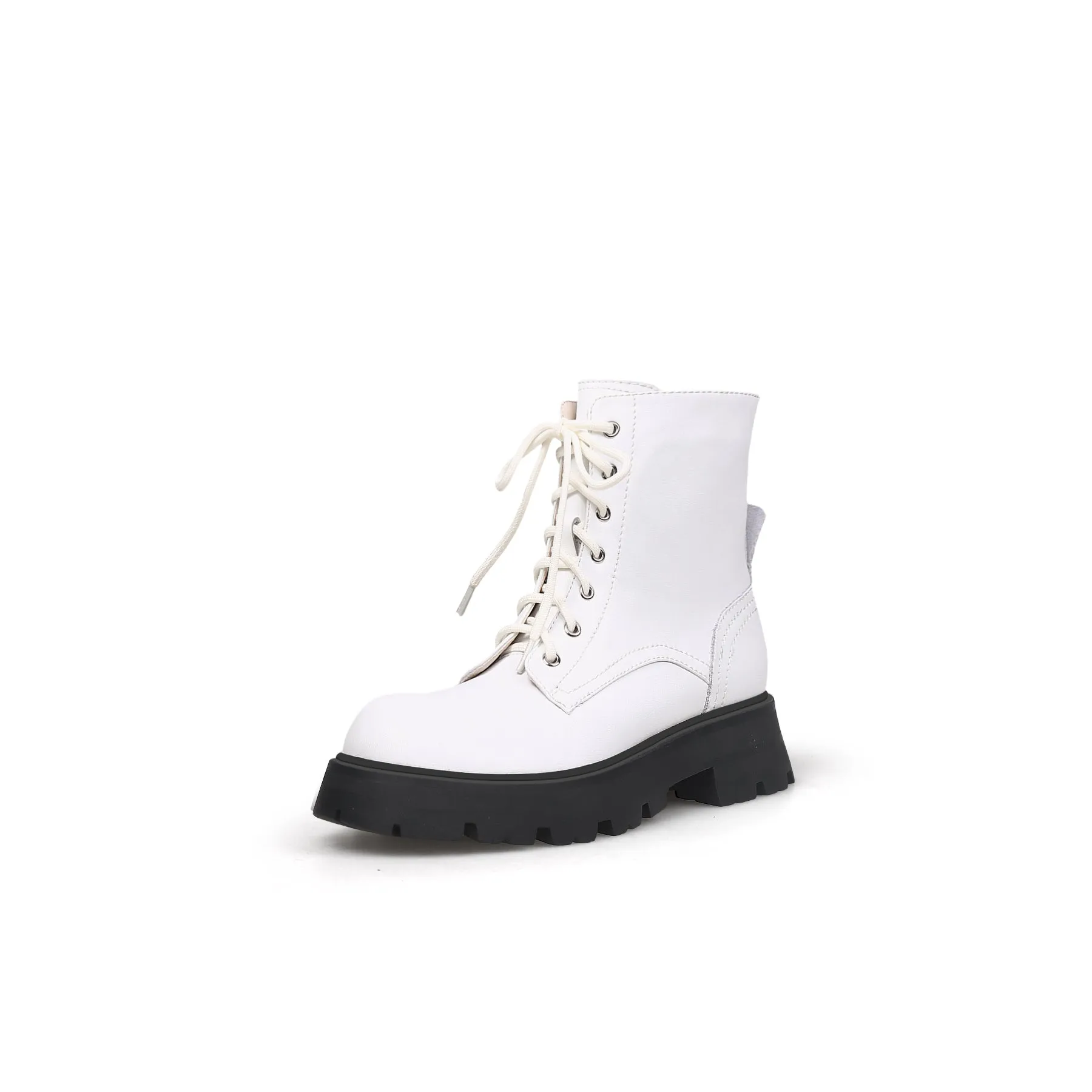 Off-White Matt Leather Martin Combat Boot