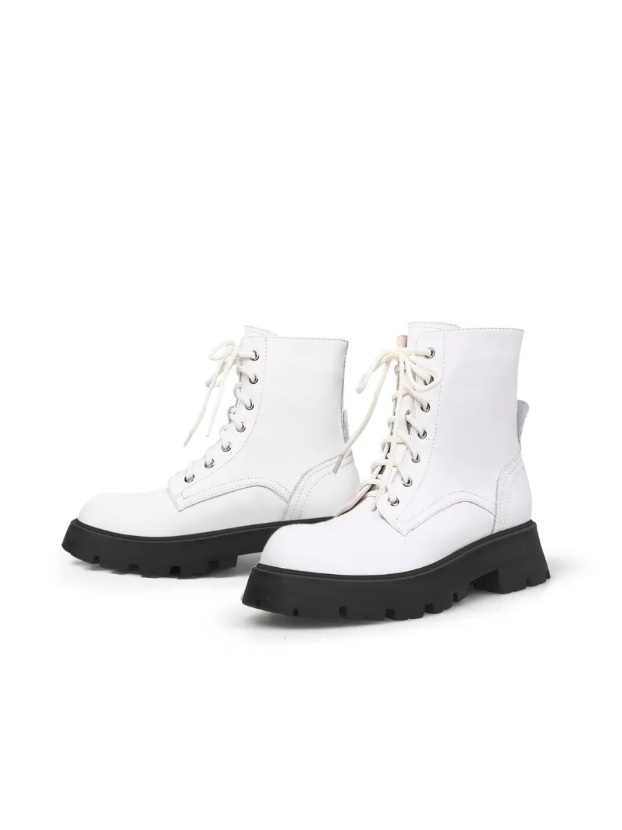 Off-White Matt Leather Martin Combat Boot