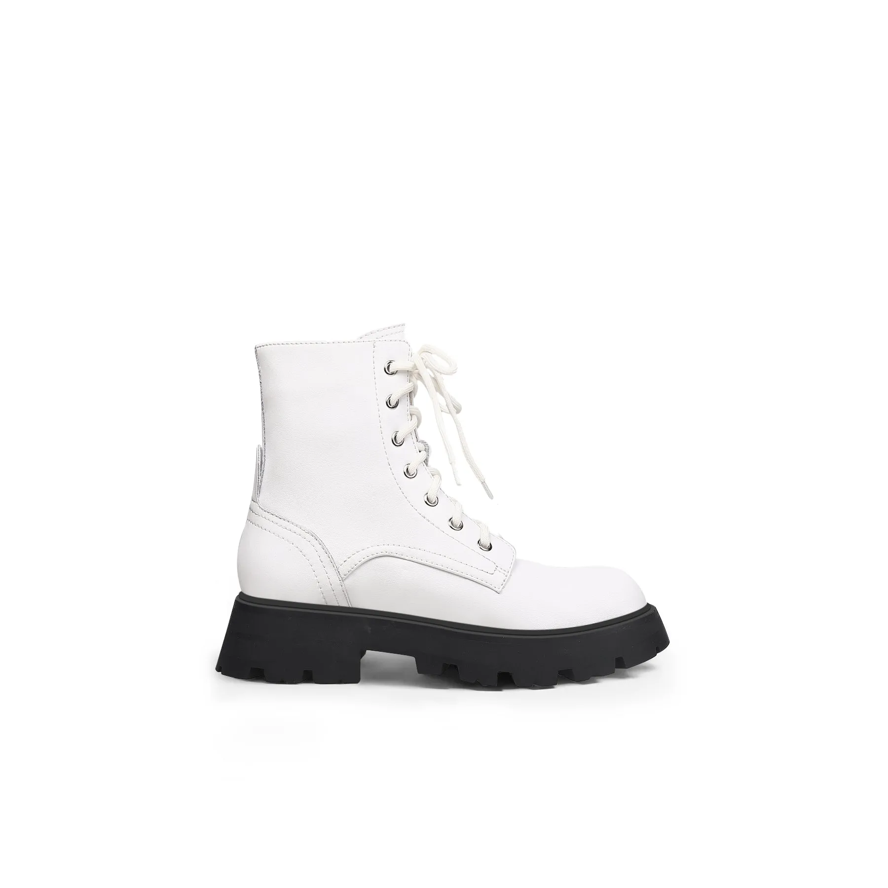 Off-White Matt Leather Martin Combat Boot