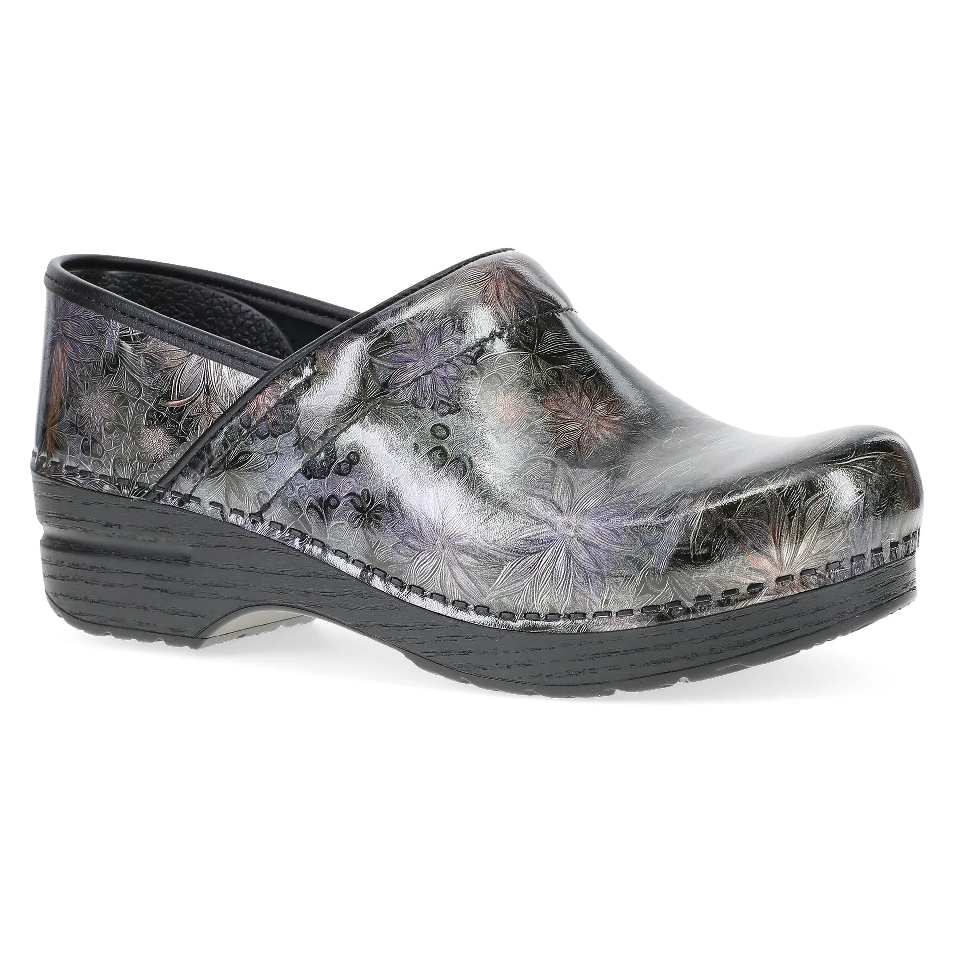 Professional - Etched Floral Patent Clog - 606-690202