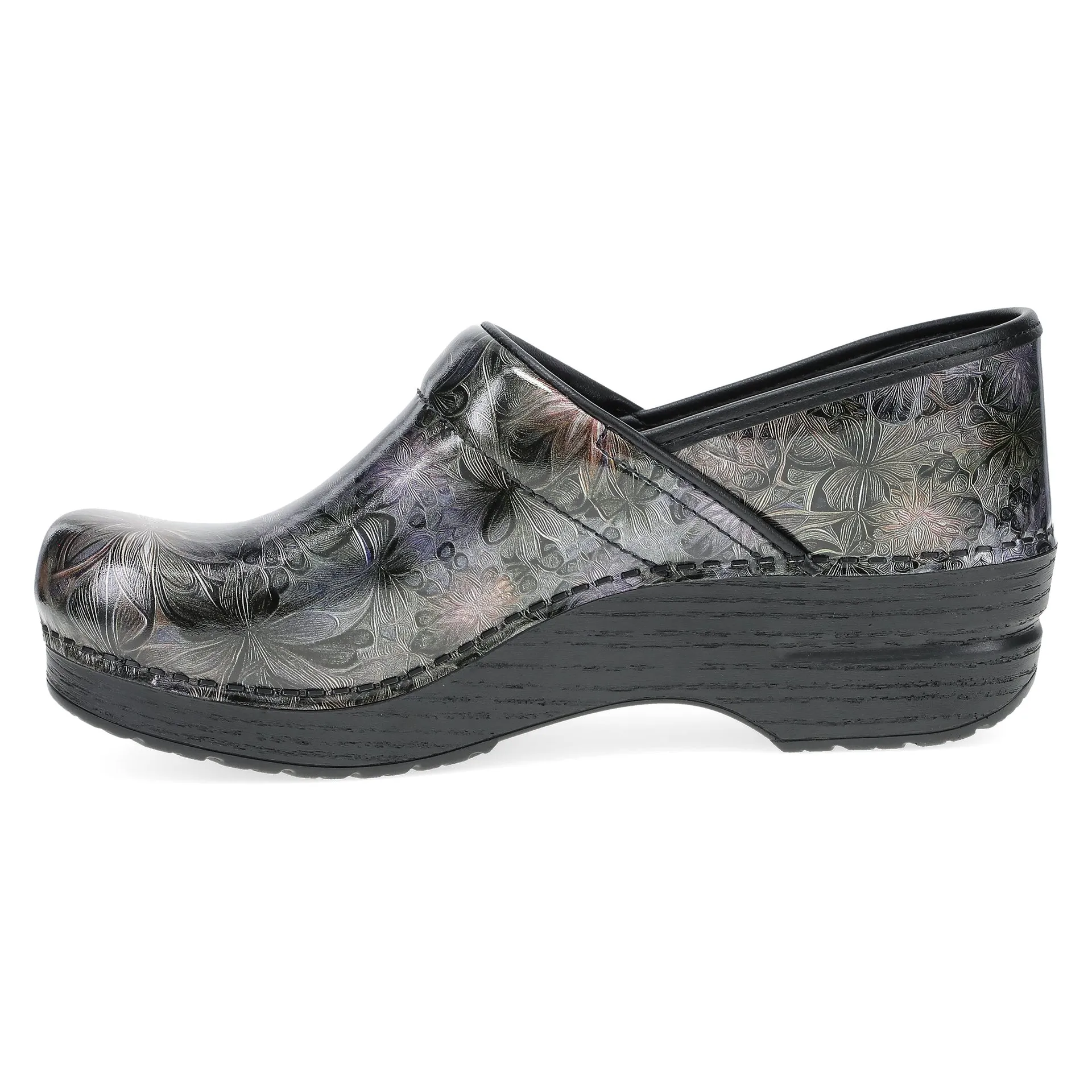 Professional - Etched Floral Patent Clog - 606-690202