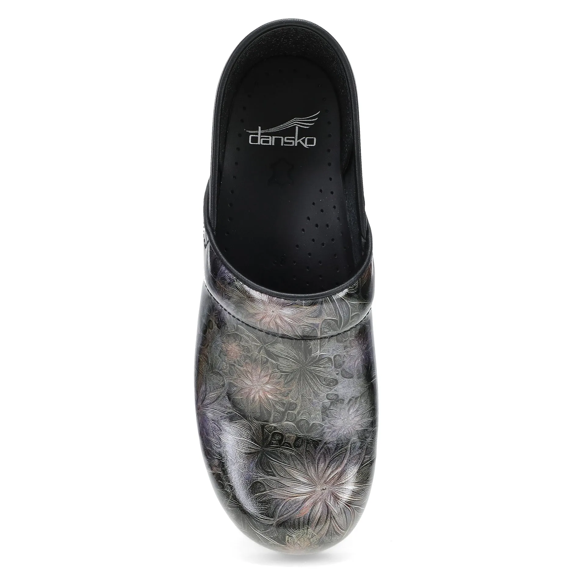Professional - Etched Floral Patent Clog - 606-690202