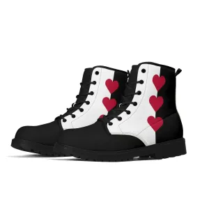 Queen of Hearts Mens Black Vegan Boots