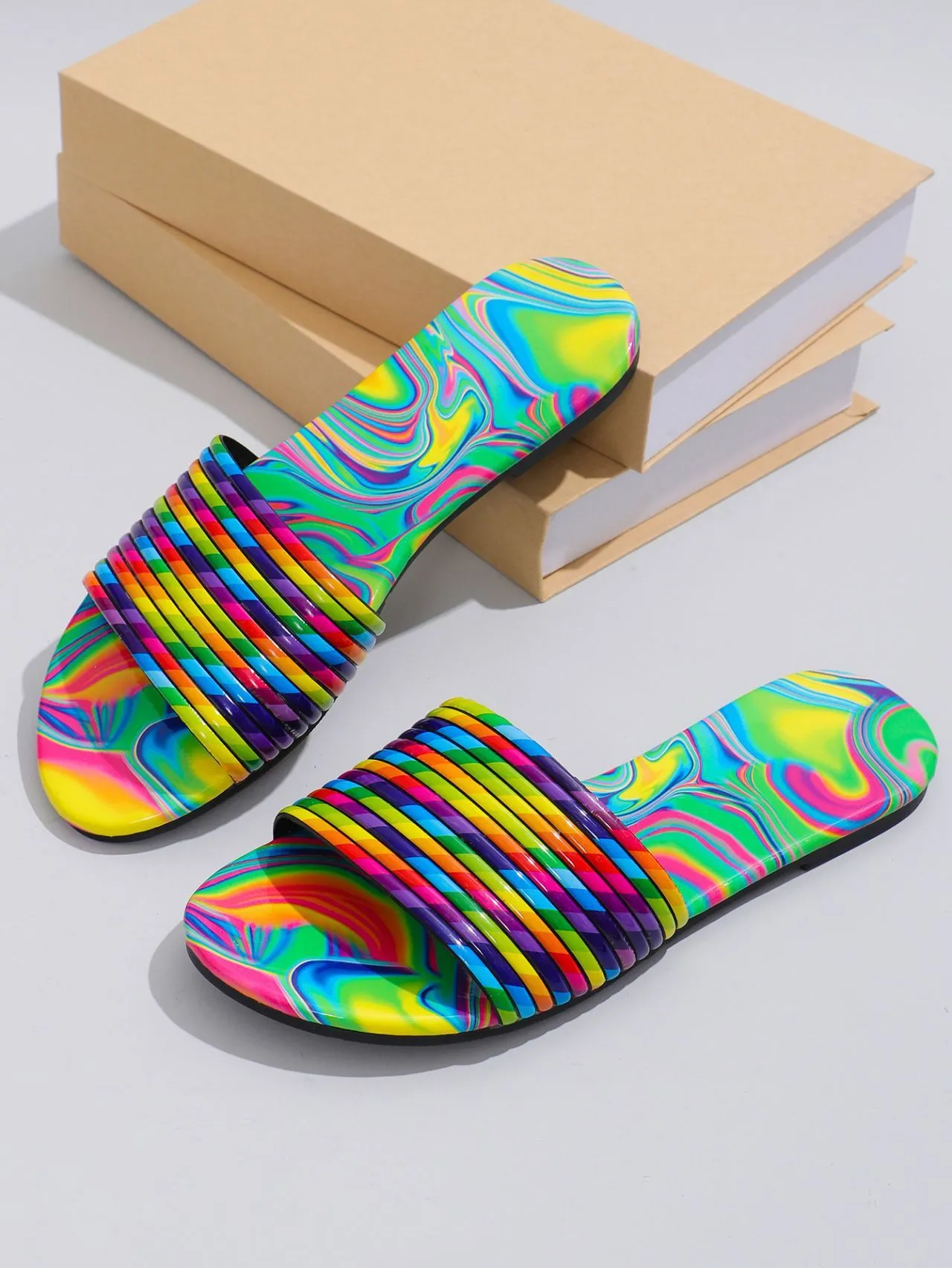 Rainbow Flat Slipper Sandals