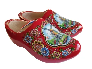 Red Decorated Wooden Shoes