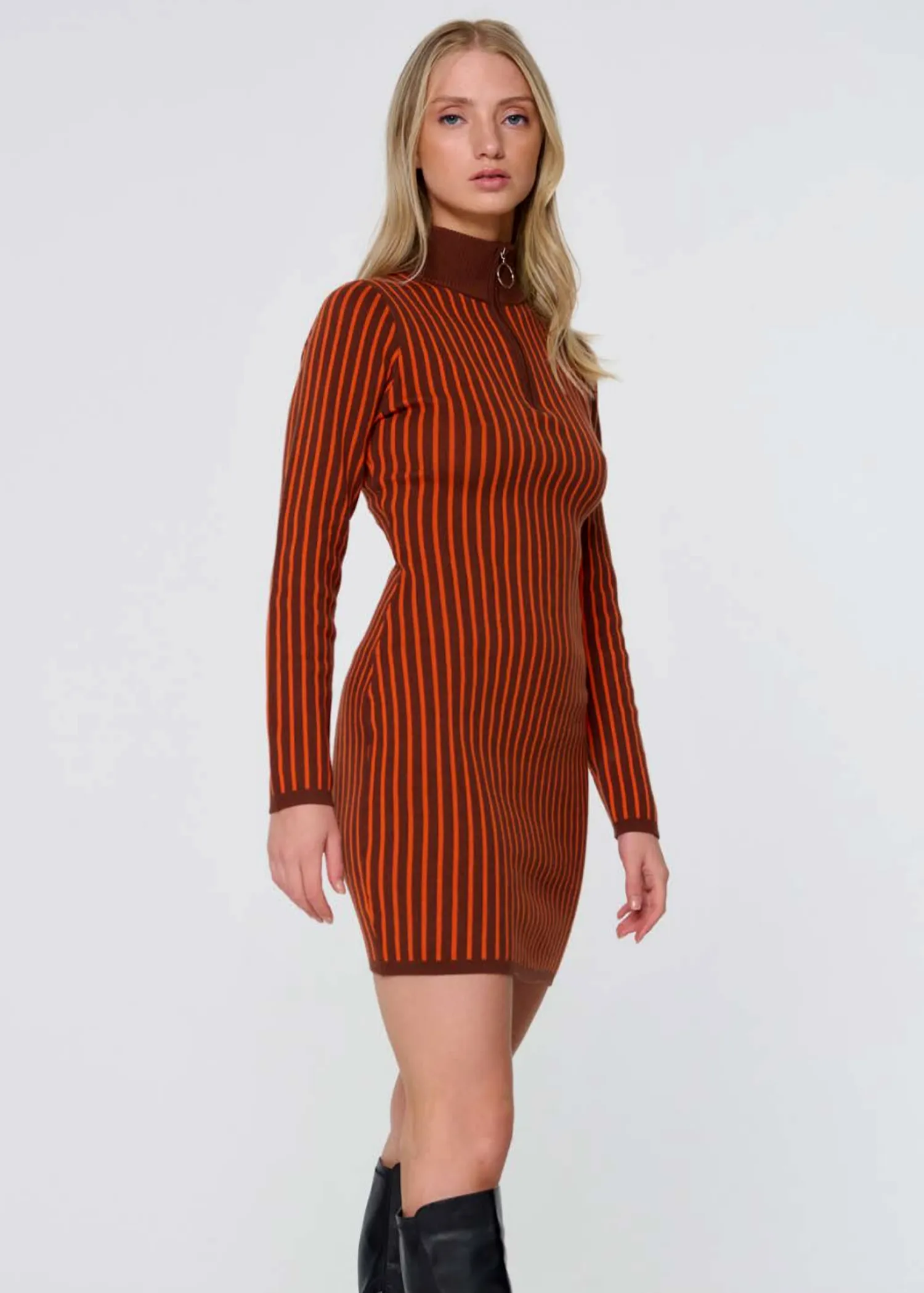 Rubber Soul Zip Knit Dress ✿ Organic Cotton