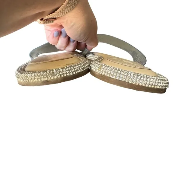Schutz - Alcina Clear Strap Rhinestone Sandals Sz 8.5