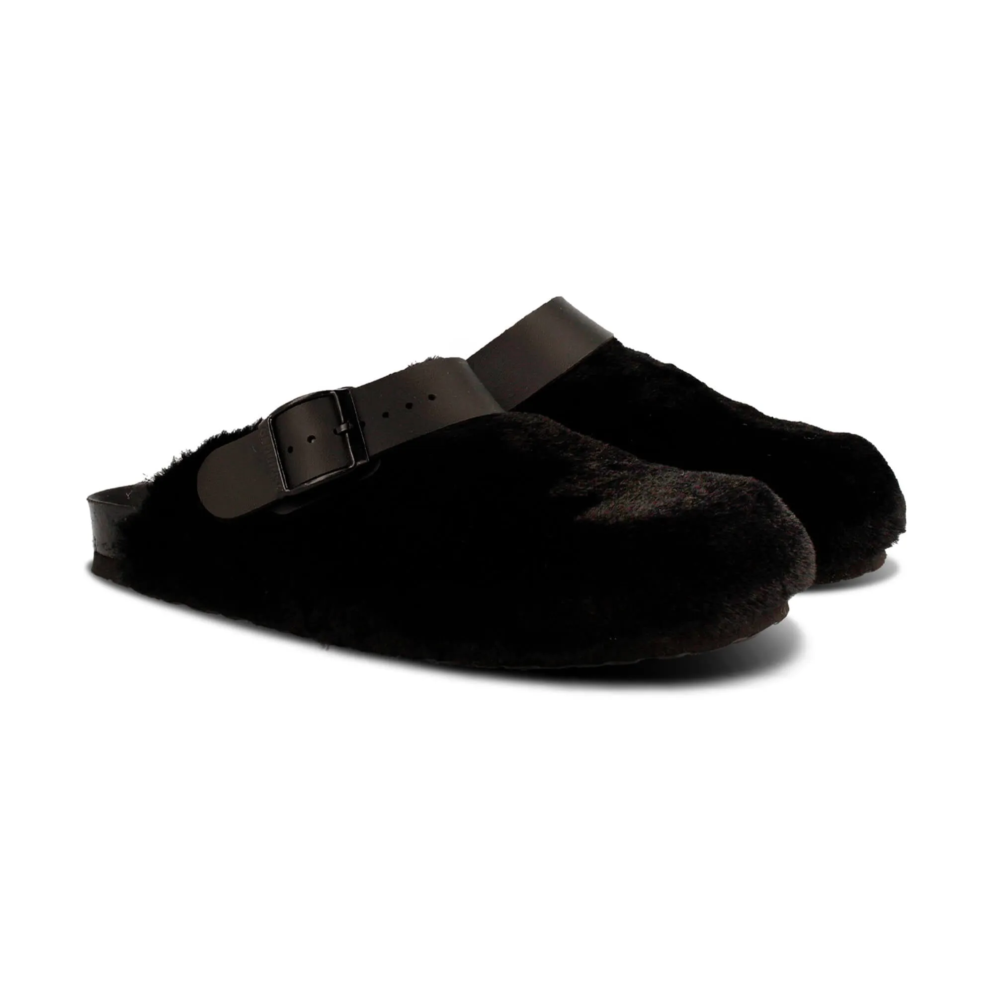 Shetland Fur Black Clogs