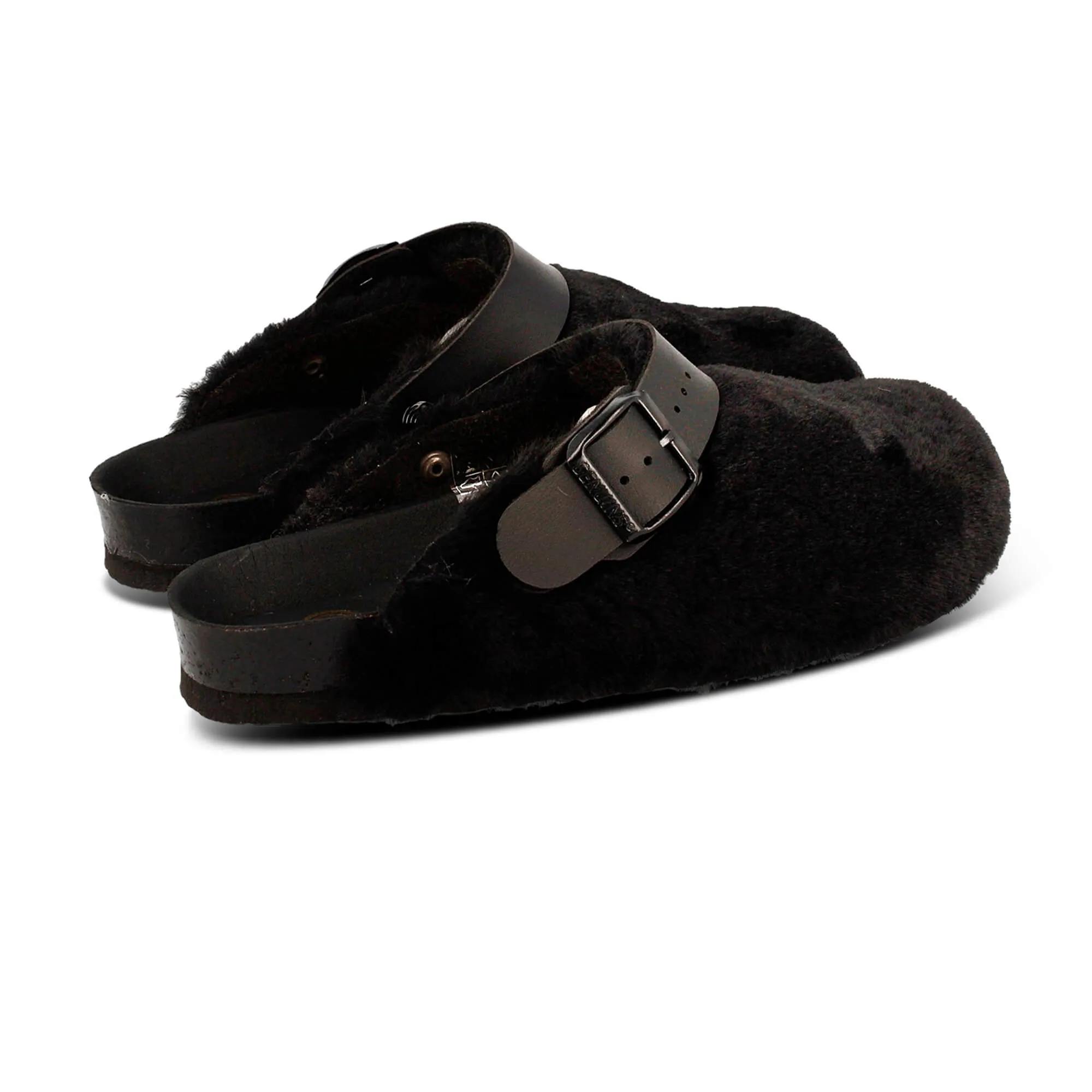 Shetland Fur Black Clogs