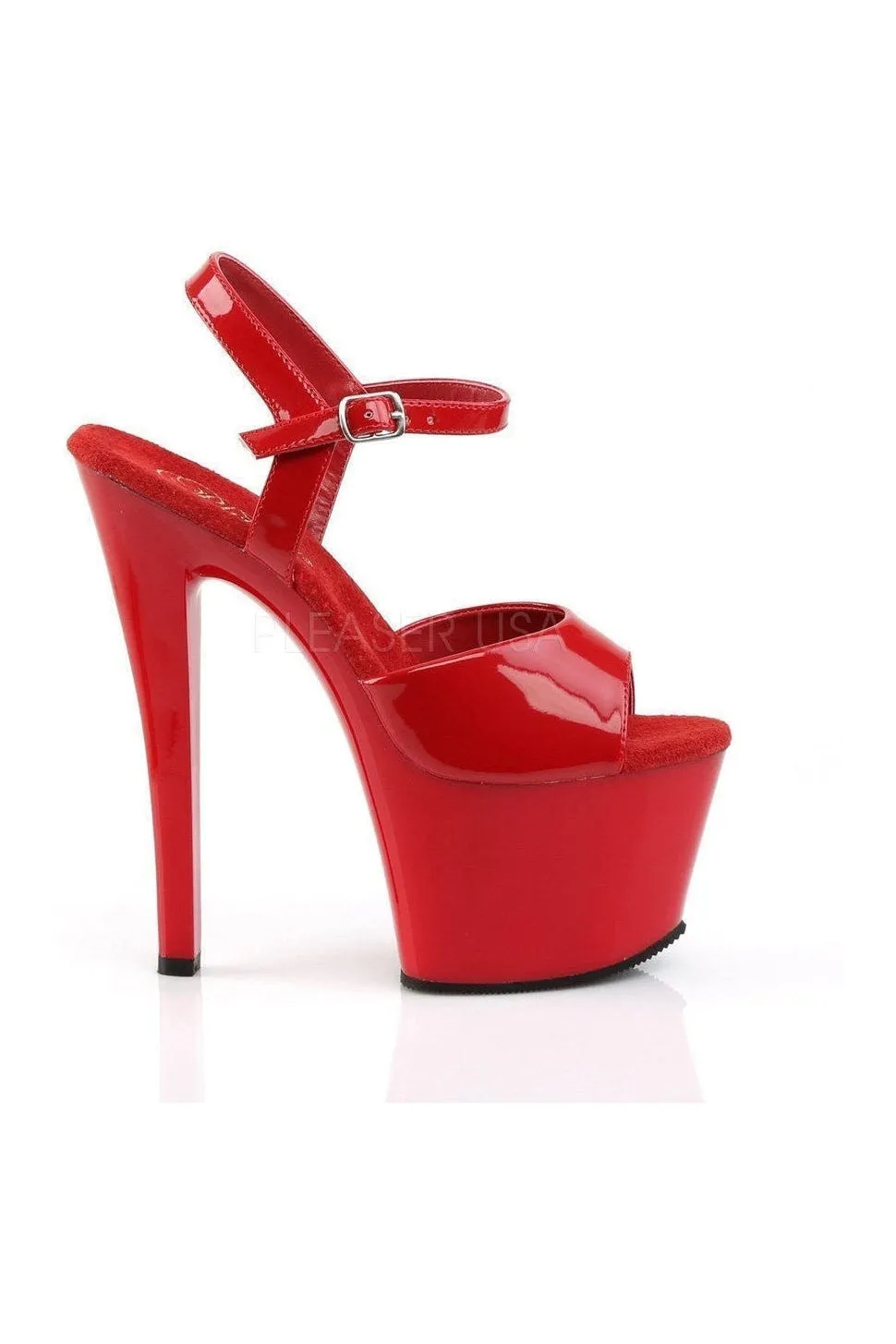 SKY-309 Platform Sandal  | Red Patent
