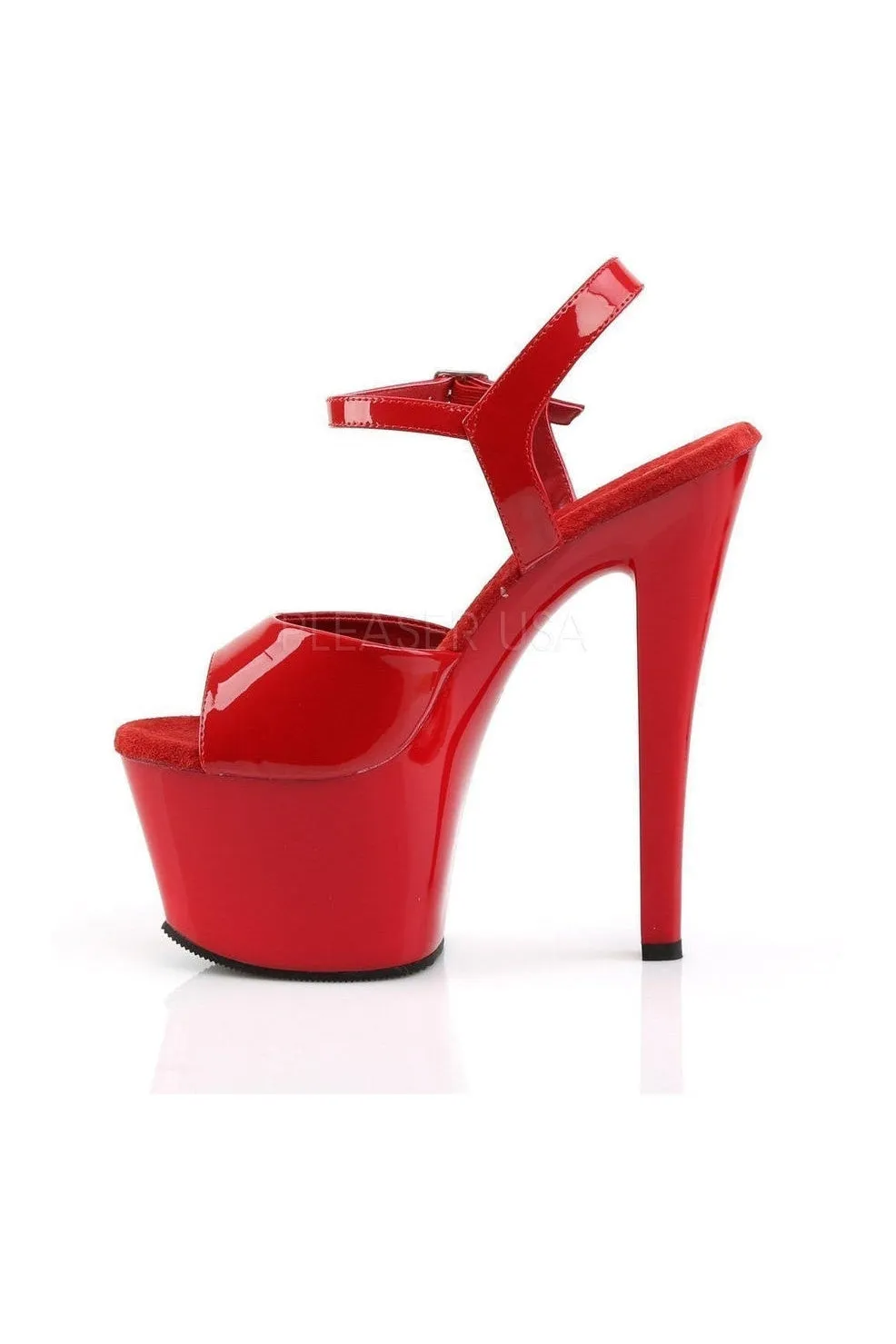 SKY-309 Platform Sandal  | Red Patent