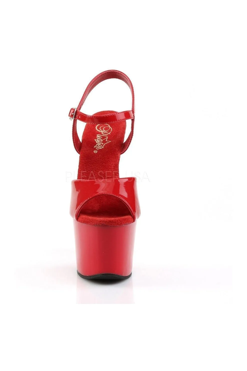 SKY-309 Platform Sandal  | Red Patent