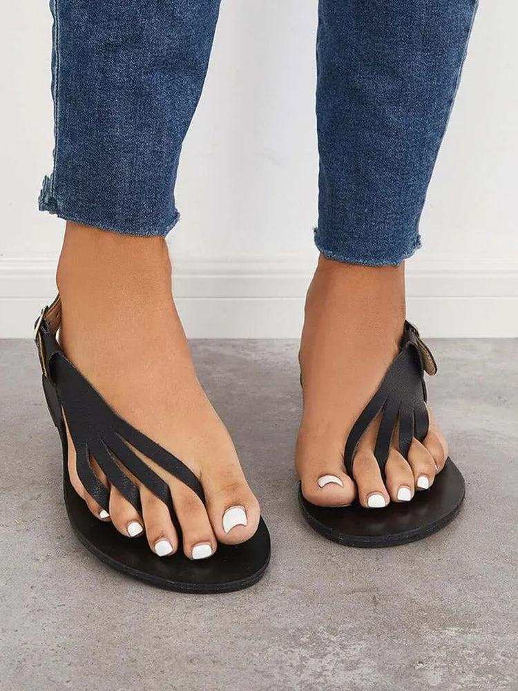 Strap Toe Post Slingback Flat Sandals