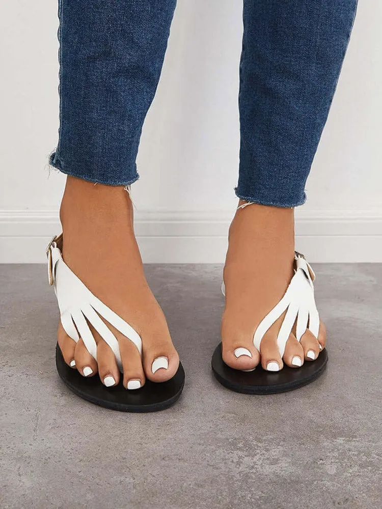 Strap Toe Post Slingback Flat Sandals