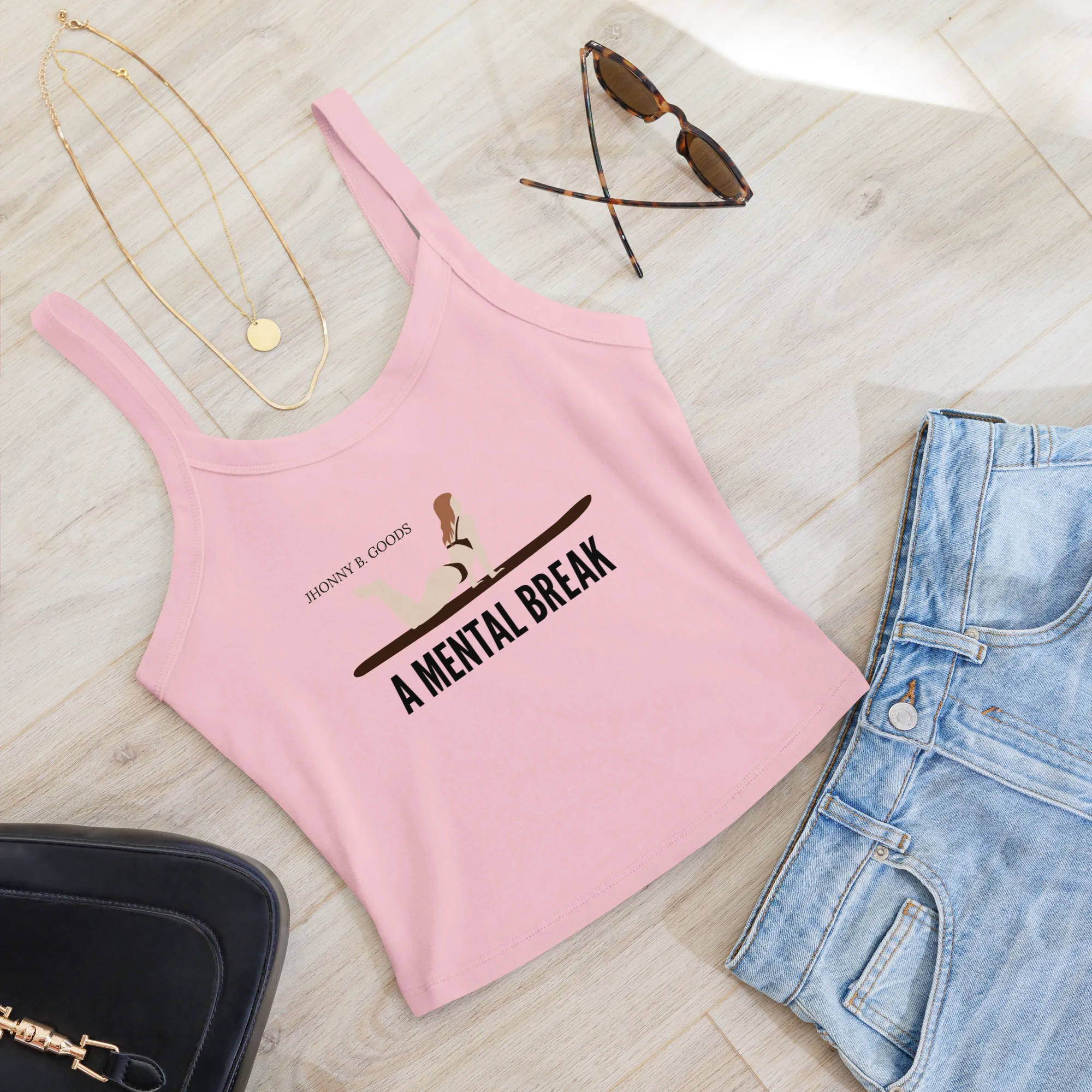 Surfing Mental Break - Women’s belly rib tank