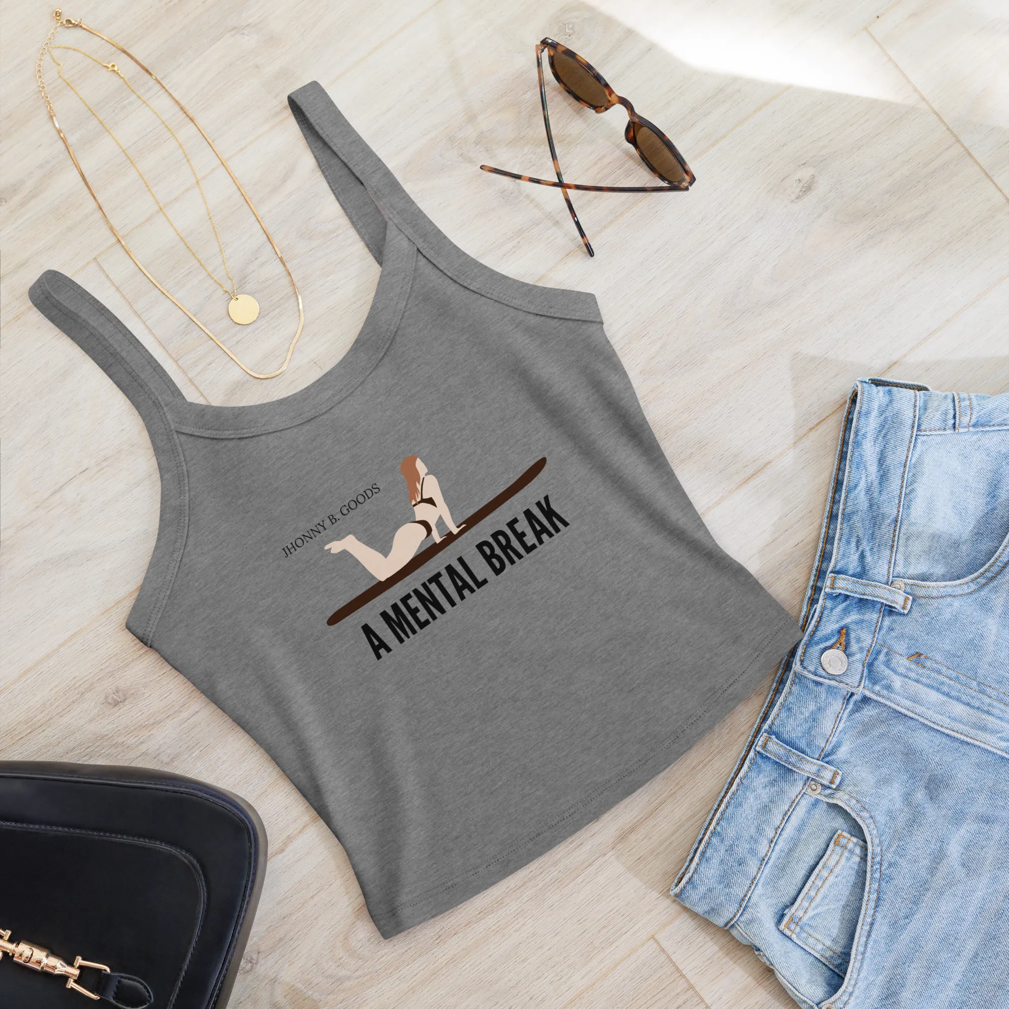 Surfing Mental Break - Women’s belly rib tank