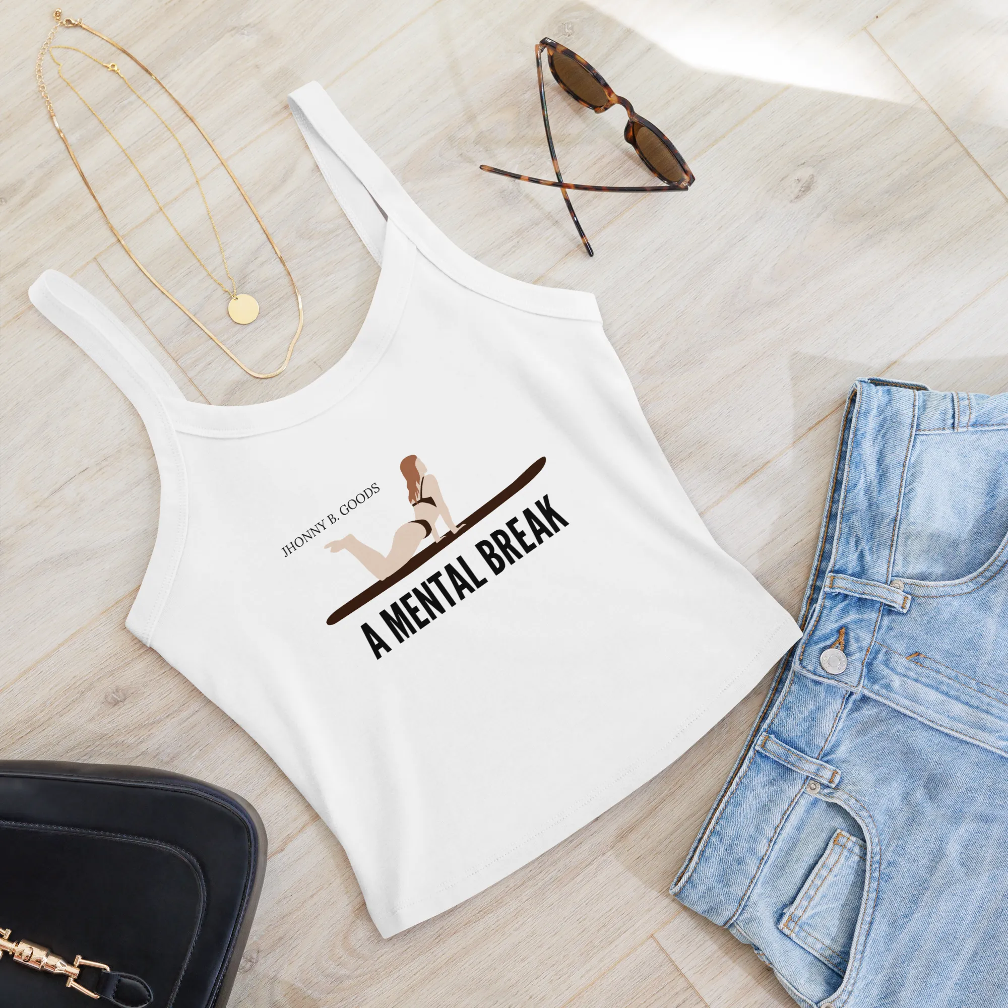 Surfing Mental Break - Women’s belly rib tank