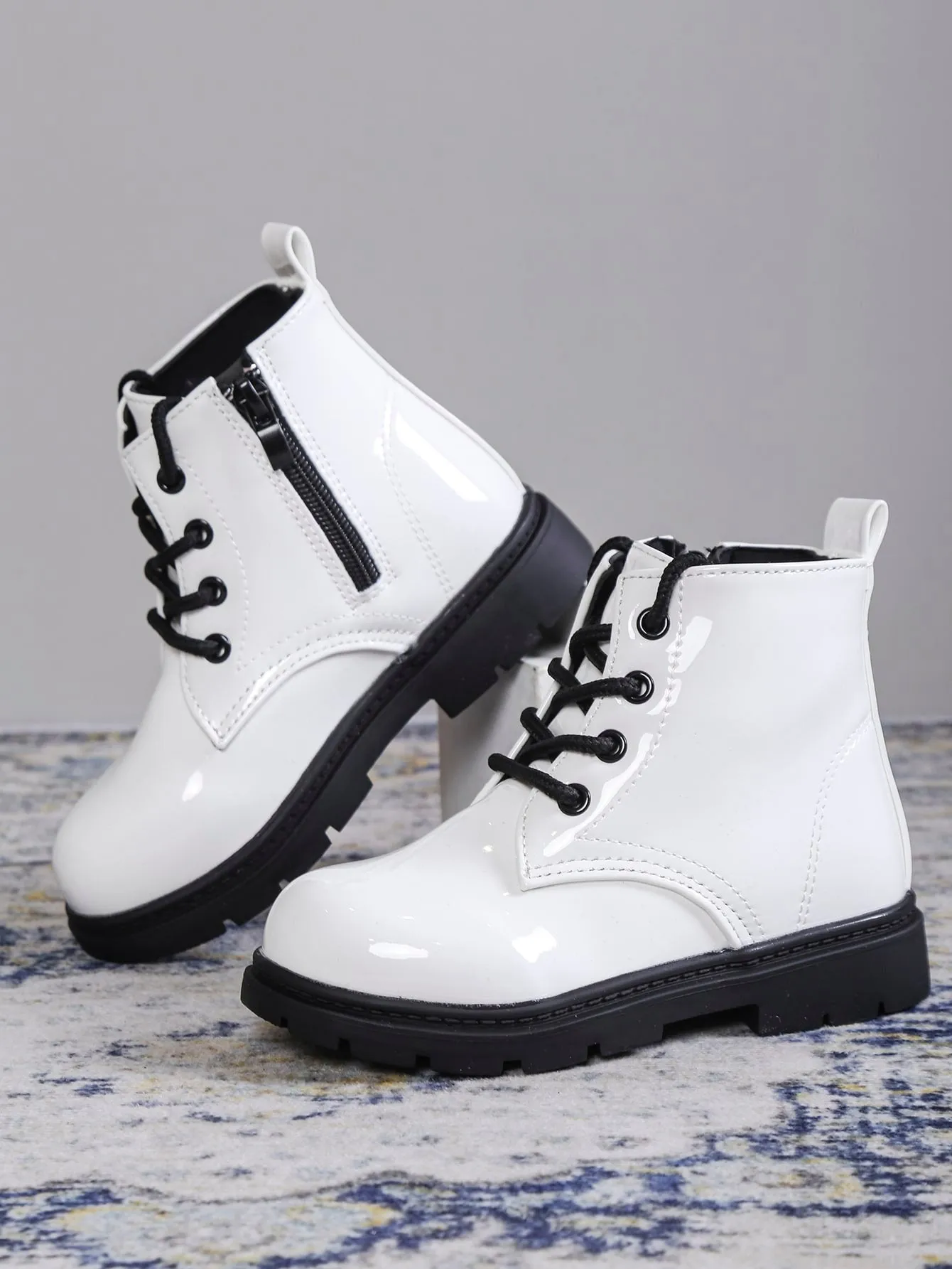 Toddler Lace-up Front Combat Boots- FD