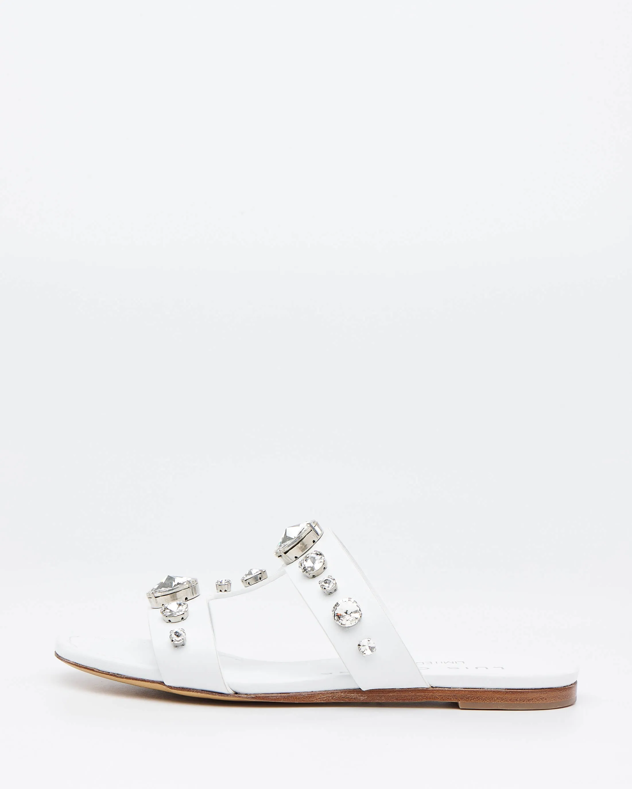 Velours White Flats