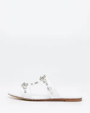 Velours White Flats