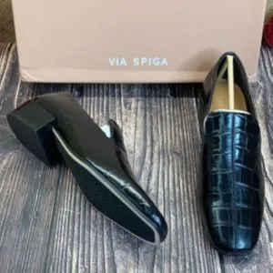 VIA SPIGA Black Baudelaire Loafer 5.5