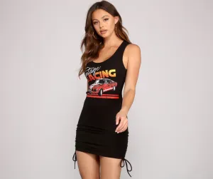 Vintage Racing Stylish Sleeveless Mini Dress