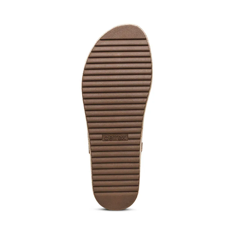 WOMEN'S AETREX VANIA ARCH SUPPORT PLATFORM SANDAL | COGNAC