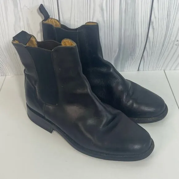 Women’s Black Chelsea Leather Conceria Boots Vibram Soles - Size 8.5