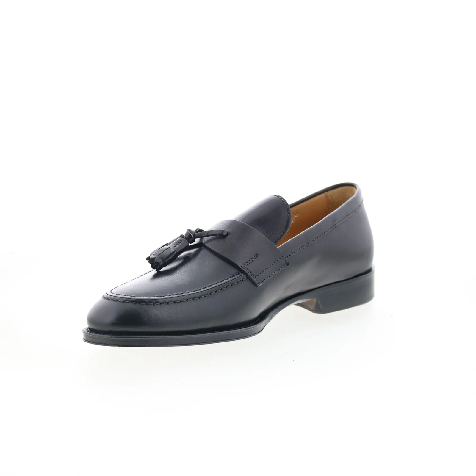 Zelli Italia Como Calfskin Mens Black Extra Wide Loafers Casual Shoes