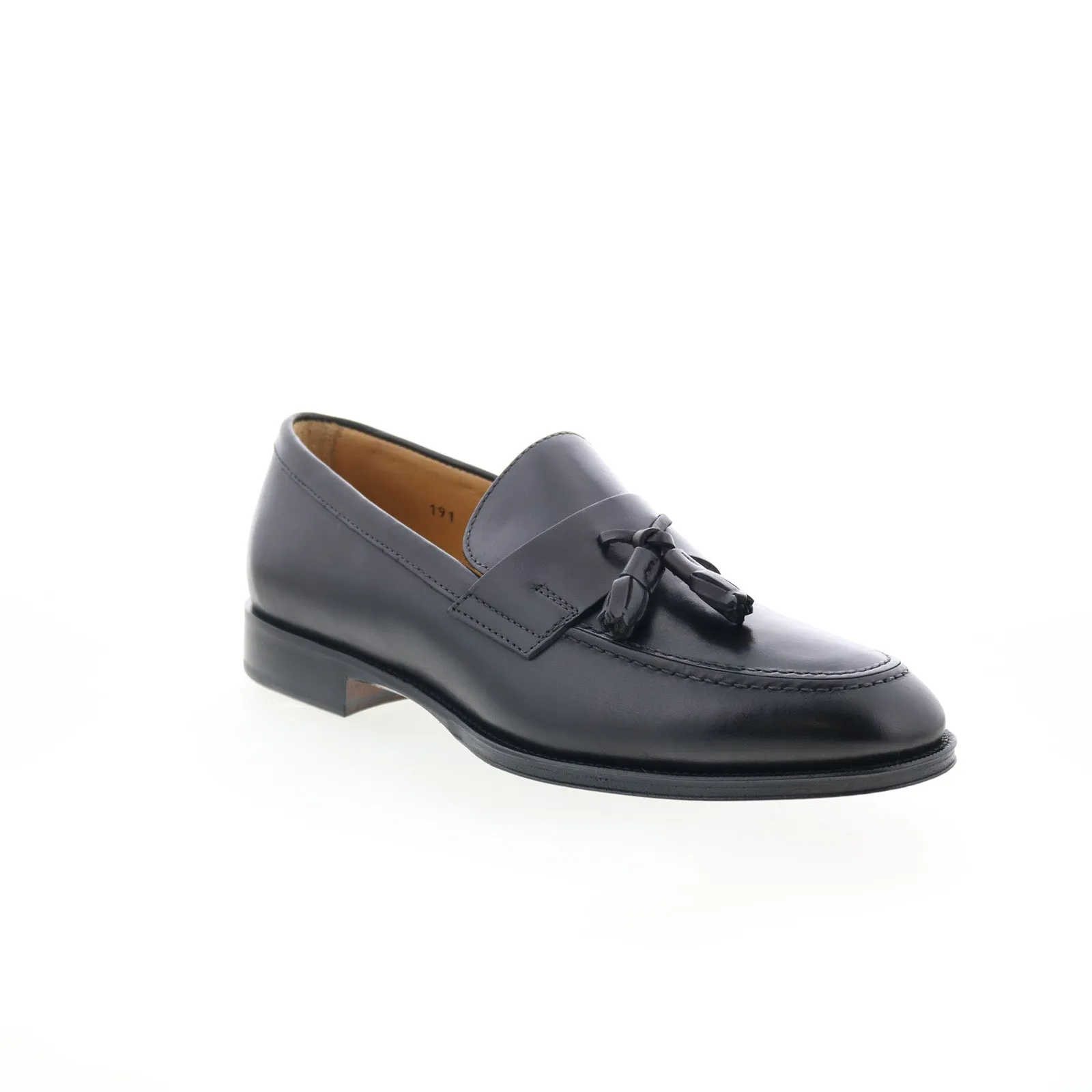 Zelli Italia Como Calfskin Mens Black Extra Wide Loafers Casual Shoes